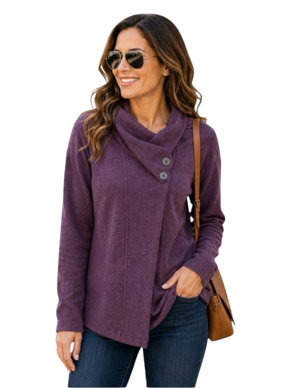 Columbia | Purple Two Button Cardigan Sweater Sz Small  EUC